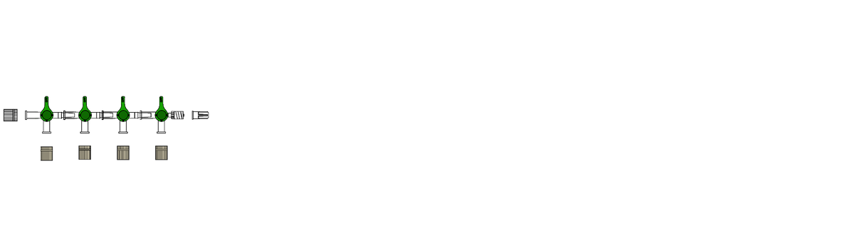 CODAN Bonded 4-gang four-way stopcocks