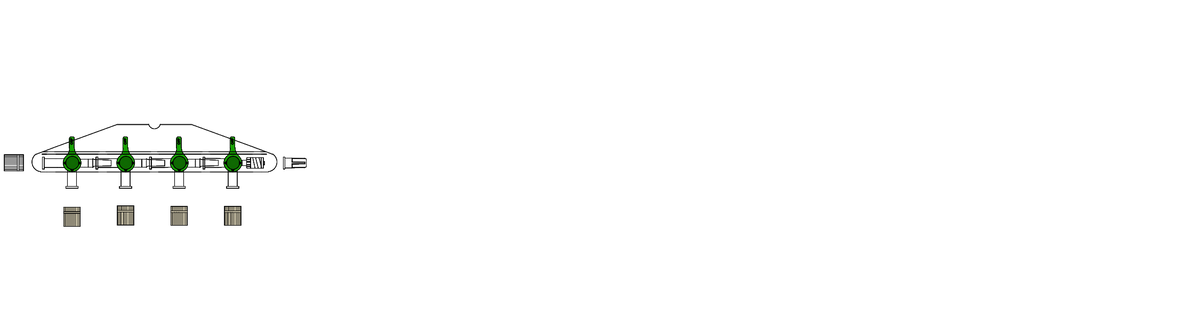 CODAN 4-gang four-way stopcocks on a manifold plate