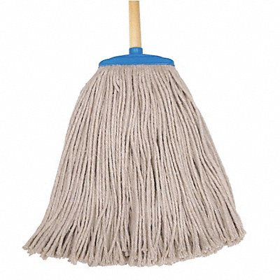 Cotton String Wet Mop Head and Handle Screw On Beige 60 Handle Length