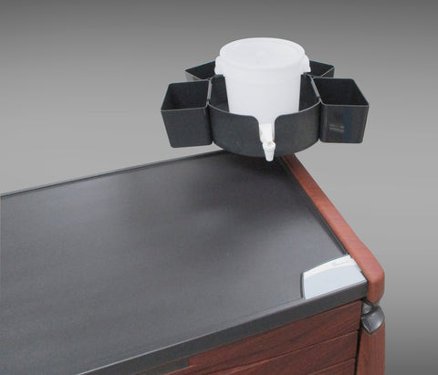 capsa Corner Organizer, Black, 2 Side Bins, Beverage Container