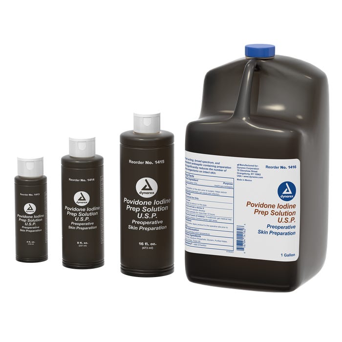 Dynarex Povidone Iodine Prep Solutions case of 48