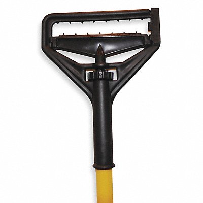 Wet Mop Handle T-Bar Head Mop Connection Type Yellow Fiberglass 63 Handle Length