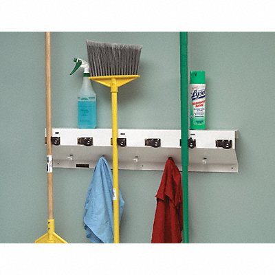 White Steel Mop and Broom Holder 1 EA