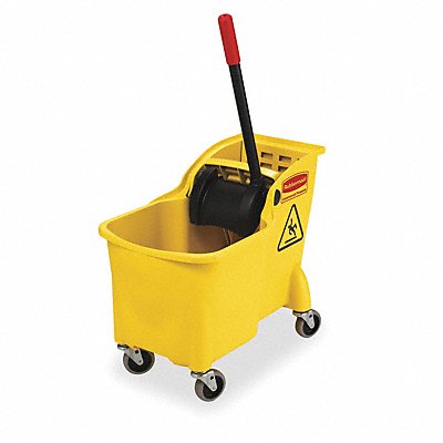 Yellow Polypropylene Mop Bucket and Wringer 7.75 gal.