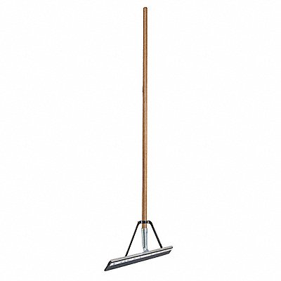 24 W Flat Rubber Floor Squeegee With Handle Gray/Brown
