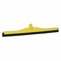 24 W Straight Double Foam Rubber Floor Squeegee Without Handle Yellow
