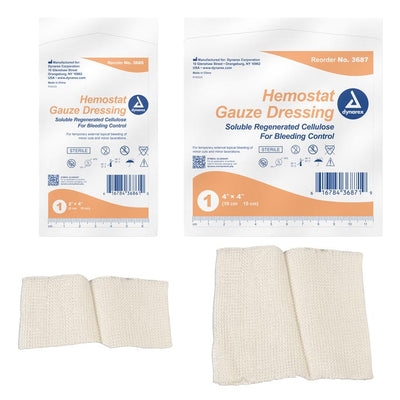 Dynarex Hemostat Gauze Dressings case of 10 Quantity per box: 20
