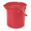 Bucket Bucket Capacity 2-1/2 gal. Bucket/Pail Dia 10-1/2 In. Bucket/Pail Length 10-1/4 In. Bucket/Pail Width 10-1/2 In. Color Coding System Yes Color Red Material HDPE Shape Round Includes Pour SpoutItem:Bucket , Bucket/Pail Dia.:10-1/2" ,