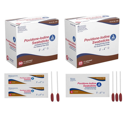 Dynarex Povidone Iodine Swabsticks case of 10 Quantity per box: 50