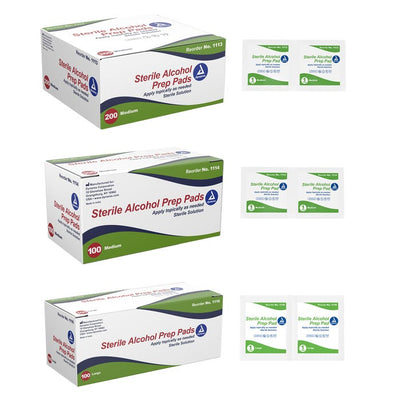Dynarex Sterile Alcohol Prep Pads large size 100 wipes per box case of 10 Quantity per box: 100