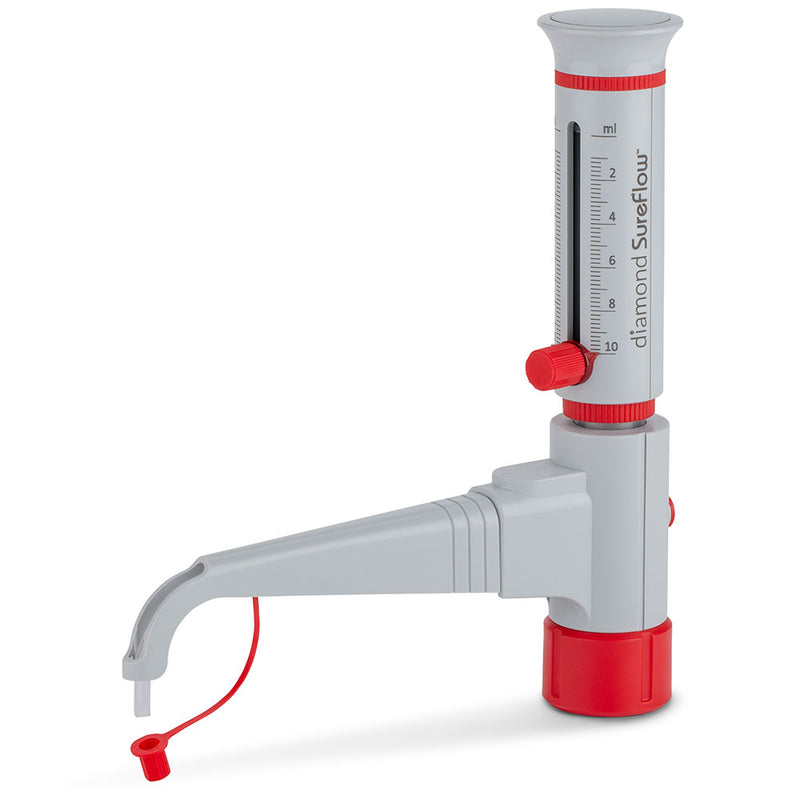 Globe Scientific- Bottle Top Dispenser, 1.0mL to 10.0mL, 0.2mL increments, Standard - GS-GBTD-10
