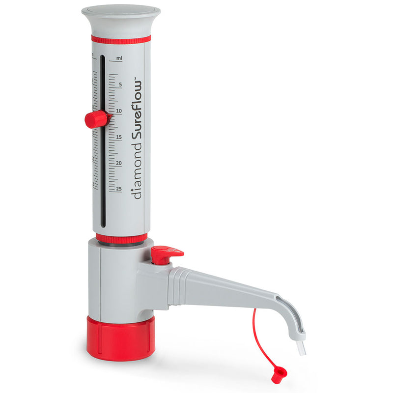 Globe Scientific - Bottle Top Dispenser, with Recirculation, 2.5mL to 25.0mL, 0.5mL increments - GS-GBTD-R-25