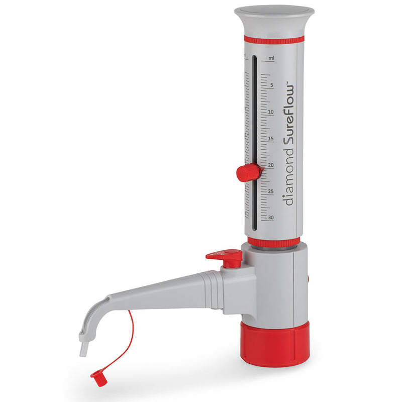 Globe Scientific - Bottle Top Dispenser, with Recirculation, 2.5mL to 30.0mL, 0.5mL increments - GS-GBTD-R-30