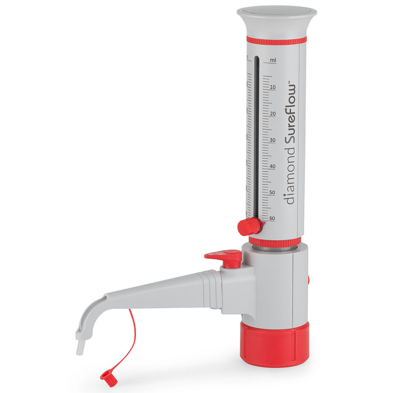Globe Scientific - Bottle Top Dispenser, with Recirculation, 5.0mL to 60.0mL, 1.0mL increments  - GS-GBTD-R-60