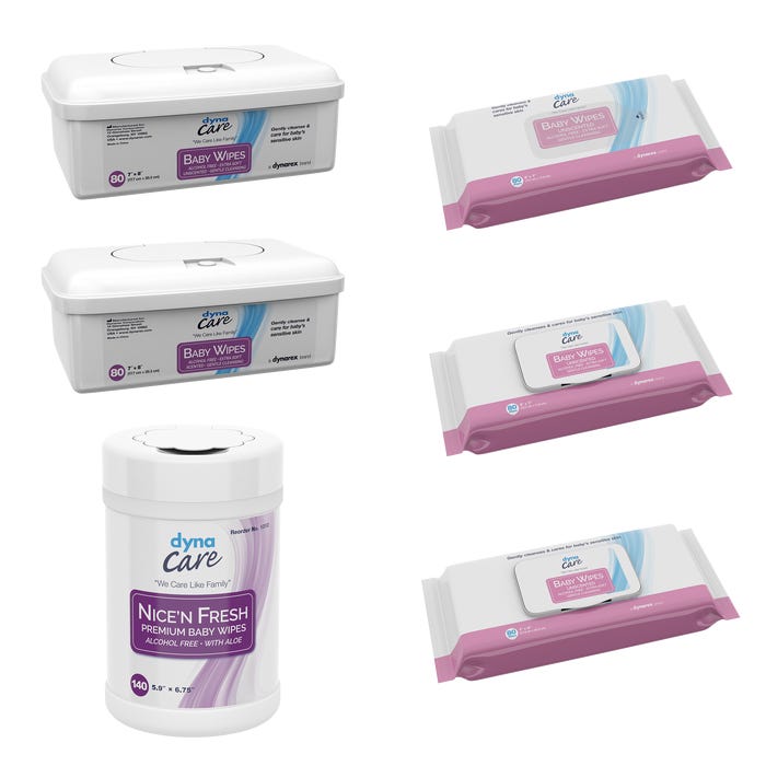 Dynarex Baby Wipes scented case of 12