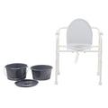 Dynarex Folding Commode Bucket - Splash Guard And Lid