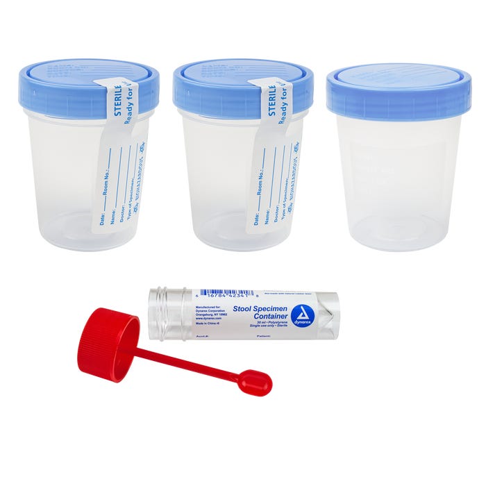 Dynarex Specimen Containers 30ml individual wrapped with sterile case of 100