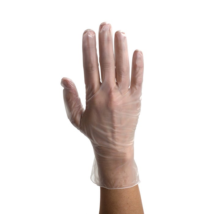 Dynarex Safe-Touch Vinyl Exam Gloves, Powder-Free case of 10 per box quantity is 100