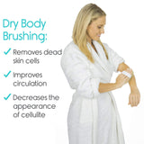 14" BODY BRUSH, TWO BRUSH HEADS W/COARSE, SOFT BRISTLES, FACIAL BRUSH - LVA2013