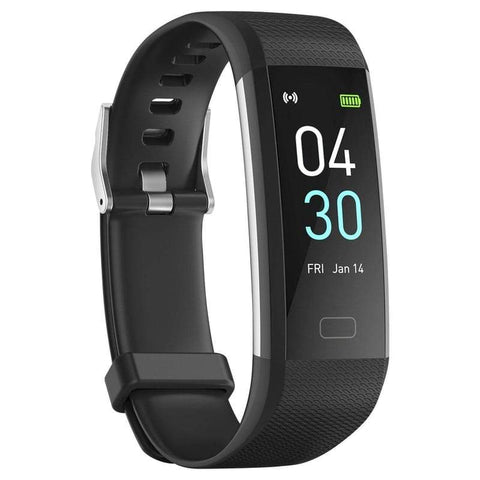 FITNESS TRACKER WRISTBAND W/APP, USB RECHARGEABLE, TOUCH SCREEN, BLACK