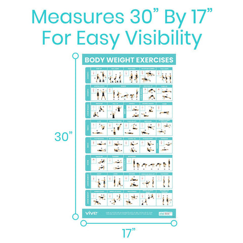 BODYWEIGHT WORKOUT POSTER, FULL COLOR, ONE SIDED, LAMINATED - RHB2020