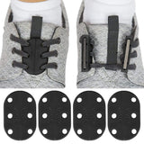 MAGNETIC SHOE CLOSURES, ANY TIE SHOE, TWO SETS W/ANCHOR CLIPS, BLACK