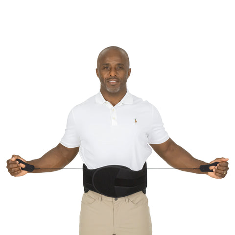 627 LSO LUMBAR BRACE, RIGID BACK PANEL, 4-1 PULLEY, REMOVABLE SIDE PANELS, UP TO 68" WAIST - SUP2048BLK