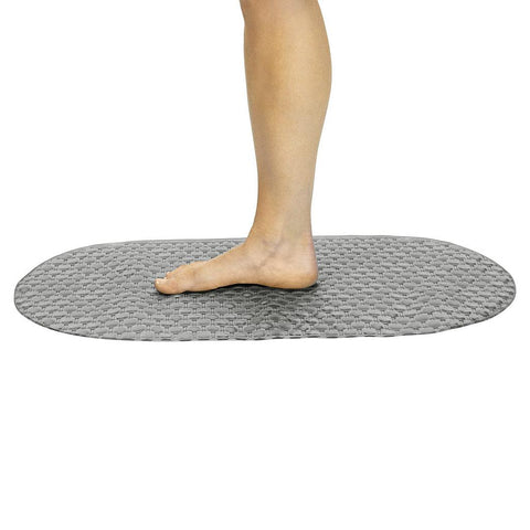 26" OVAL BATH MAT, NONSLIP SUCTION CUPS, BLUE PVC