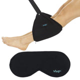 TRAVEL FOOTREST PADDED SLING, ADJUSTABLE STRAP, SLEEP EYE MASK -  LVA2023BLK