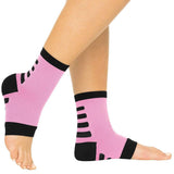 ANKLE COMPRESSION SOCKS, OPEN TOE, M:7 - 10, W: 7 - 10.5, BLACK W/GRAY