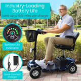 MIDCLASS MOBILITY SCOOTER, 15.5M RANGE, DELTA TILLER, 298LBS, BLUE