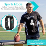 FITNESS TRACKER WRISTBAND W/APP, USB RECHARGEABLE, TOUCH SCREEN, BLACK