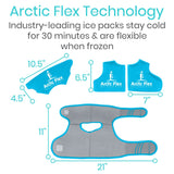ANKLE ICE WRAP, 3 HOT/COLD GEL PACKS, REVERSIBLE -SUP1068GRY