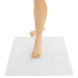 20" X 20" SHOWER MAT, NONSLIP SUCTION CUPS, CENTER DRAIN, BLUE PVC