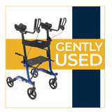 UPRIGHT WALKER, FOLDING ALUMINUM FRAME, ADJ 46", 300 LBS, BLACK *OPEN BOX*