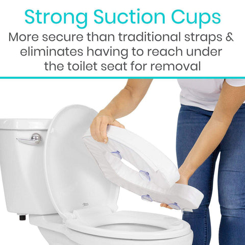 2" SOFT FOAM TOILET SEAT CUSHION, SUCTION CUP BASE, WHITE - CSH1061WHT