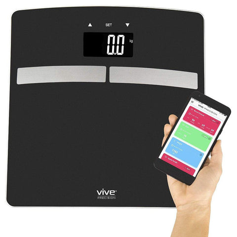 BODY FAT SCALE, SMART APP, TEMPERED GLASS, BLACK