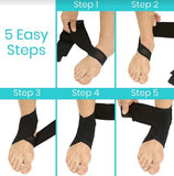 ANKLE WRAPS, SLIM, OPEN HEEL, REVERSIBLE, BLACK, 2 PK