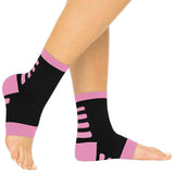 ANKLE COMPRESSION SOCKS, OPEN TOE, M:7 - 10, W: 7 - 10.5, BLACK W/GRAY
