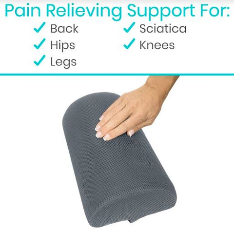2.5" HALF MOON LUMBAR CUSHION, FOAM, MESH COVER W/CHAIR STRAP - CSH1063S
