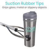 32" FOLDING SUCTION CUP REACHER, BRUSHED ALUMINUM, TRIGGER GRIP - LVA2053
