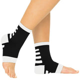 ANKLE COMPRESSION SOCKS, OPEN TOE, M:7 - 10, W: 7 - 10.5, BLACK W/GRAY