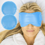 ICE EYE MASK, FLEXIBLE, NONTOXIC GEL W/STRAPS, 2 ROUND PACKS - RHB1063BLU