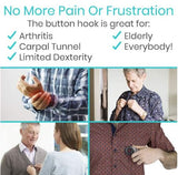 BUTTON HOOK, THIN WIRE FOR EVERY BUTTON SIZE, SHAPED FOR GREATER CONTROL, ZIPPER PULL - LVA2051