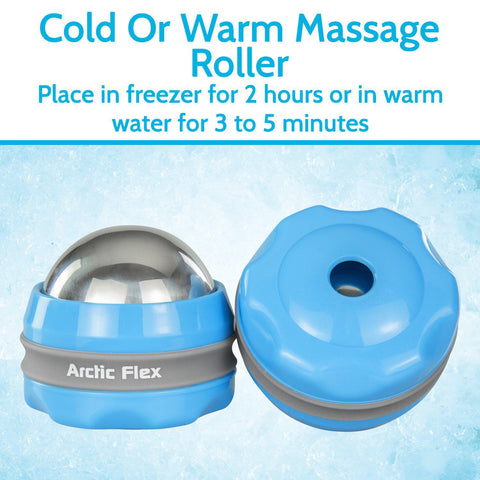 COLD MASSAGE ROLLER BALL, STAINLESS STEEL, WARM/COLD, 2 PK - RHB1073BLU