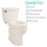 3.5" TOILET SEAT RISER, HINGED, USE W/EXISTING SEAT, ELONGATED