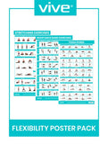 FLEXIBILITY POSTER PACK: YOGA, STRETCHING, RESISTANCE BANDS, FULL-COLOR, LAMINATED - RHB2038