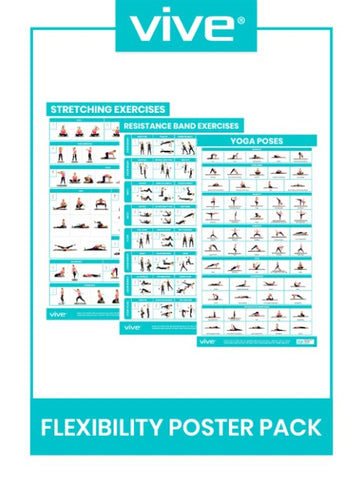 FLEXIBILITY POSTER PACK: YOGA, STRETCHING, RESISTANCE BANDS, FULL-COLOR, LAMINATED - RHB2038