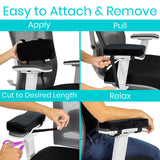 ARMREST PADS, MEMORY FOAM, 2 CT, NONSLIP COVER, BLACK - CSH1074BLK