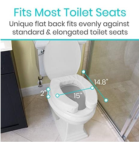 2" FIRM FOAM TOILET SEAT CUSHION, SUCTION CUP BASE, WHITE - CSH1061WHT2